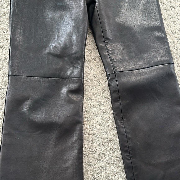 Laurence Roy Leather bootcut Pants jeans 10 black trousers jeans - Picture 8 of 11